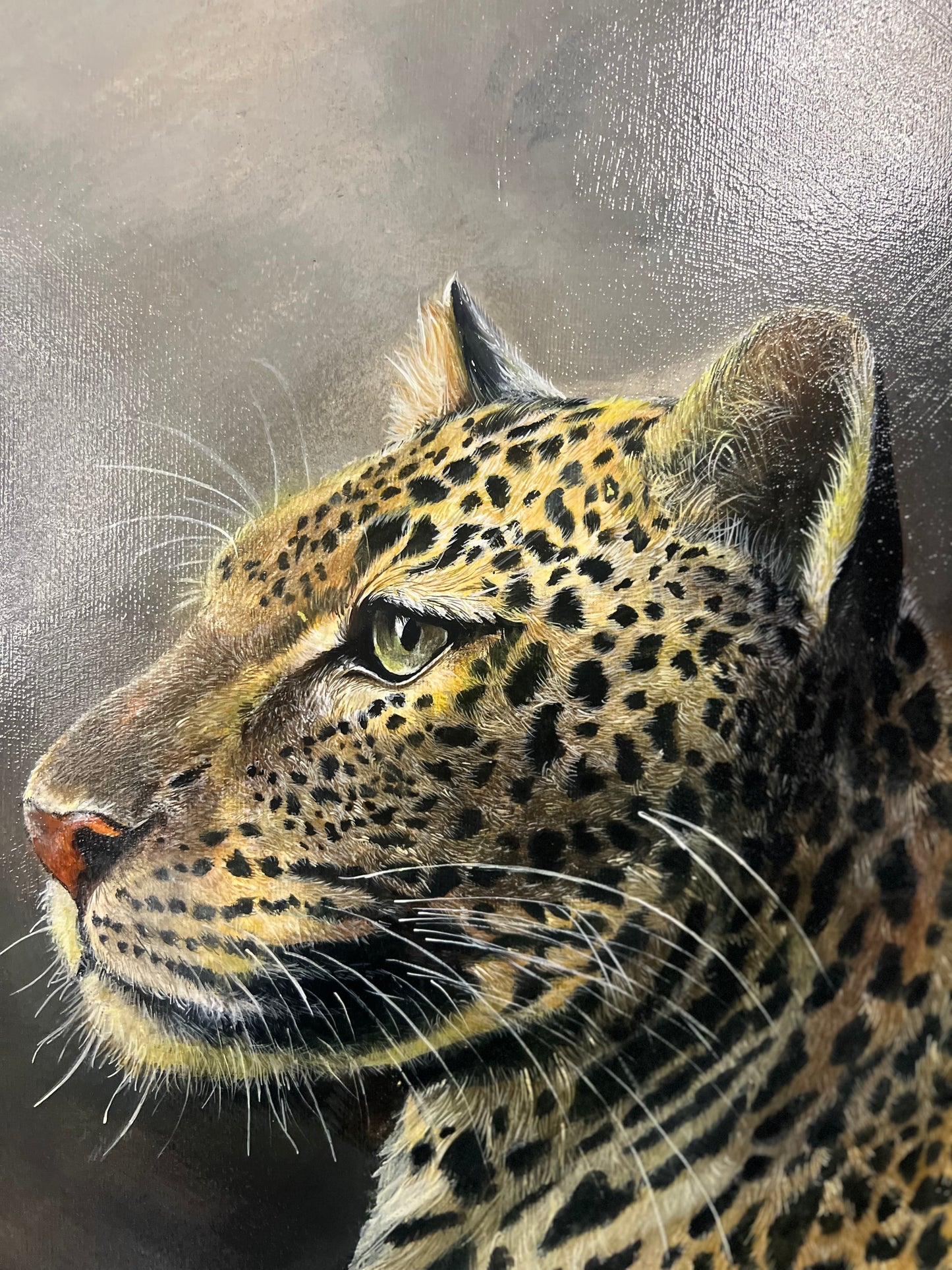 Hand-Painted Leopard Wall Art β Realistic Wildlife Canvas