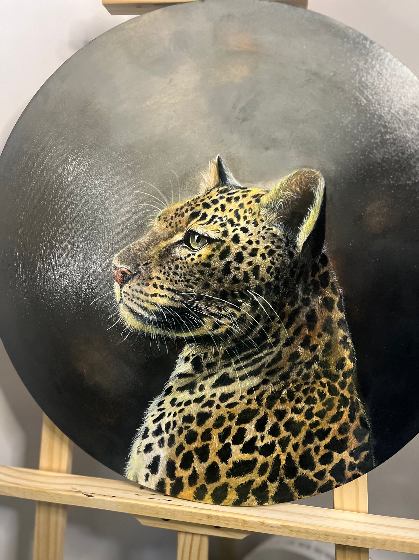 Hand-Painted Leopard Wall Art – Realistic Wildlife Canvas