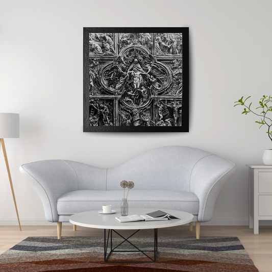 Duomo di Milano Door – Original Charcoal & Graphite Drawing (60×60 cm)